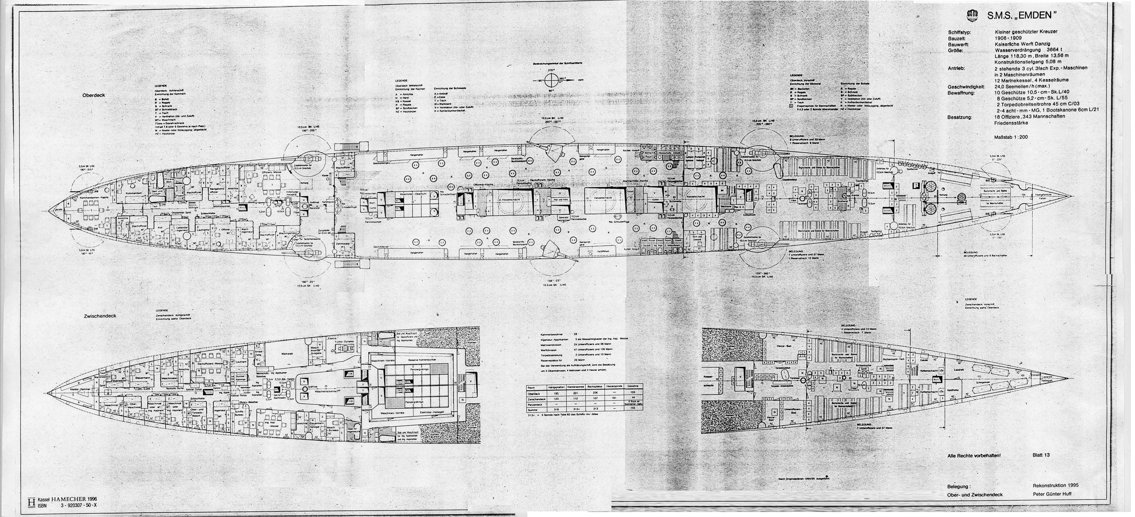 SMS EMDEN SHIPS PLANS